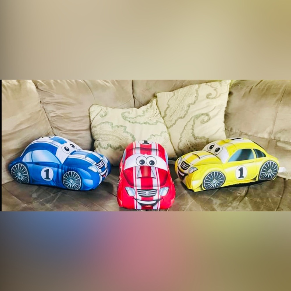 EUC Set of 3 Cars stuffed toys/ Home Decor for kid’s